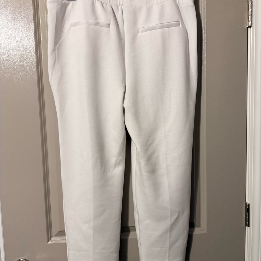 Lane Bryant Journey Straight Mid-Rise Off White Tailored Pull up Pants Size 22